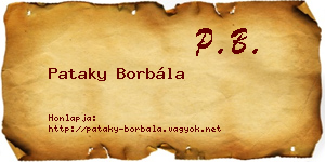 Pataky Borbála névjegykártya